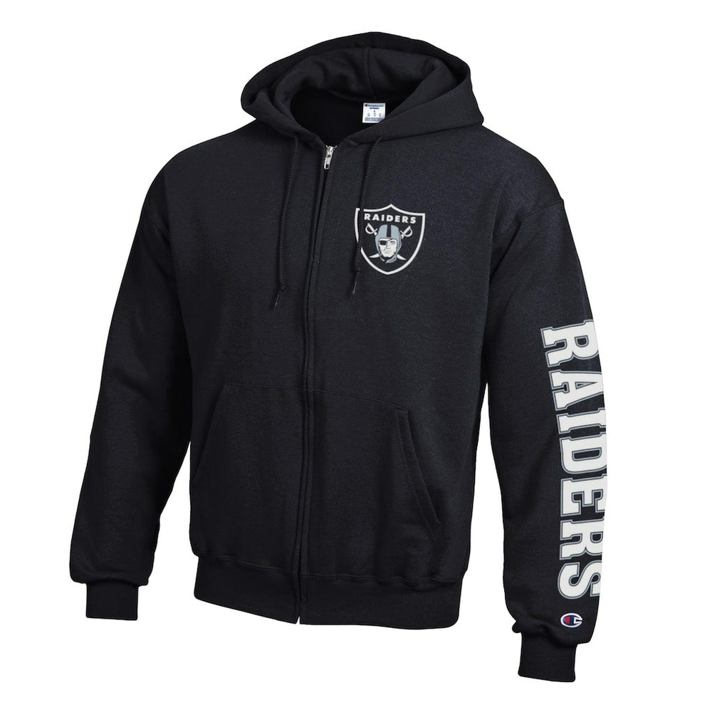 Las Vegas Raiders Champion Powerblend Fleece Full-Zip Hoodie - Black for sale