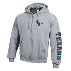 Houston Texans Champion Powerblend Fleece Full-Zip Hoodie - Heather Gray discount