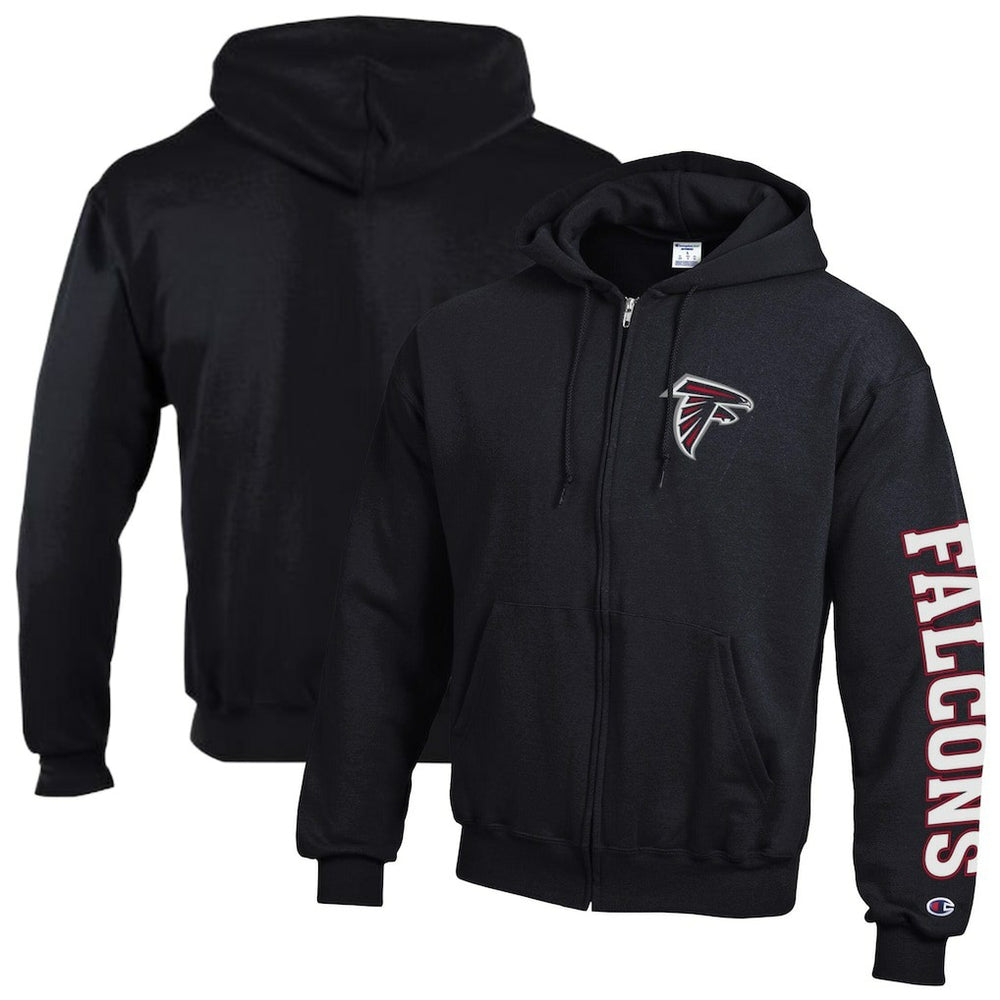 Atlanta Falcons Champion Powerblend Fleece Full-Zip Hoodie - Black discount