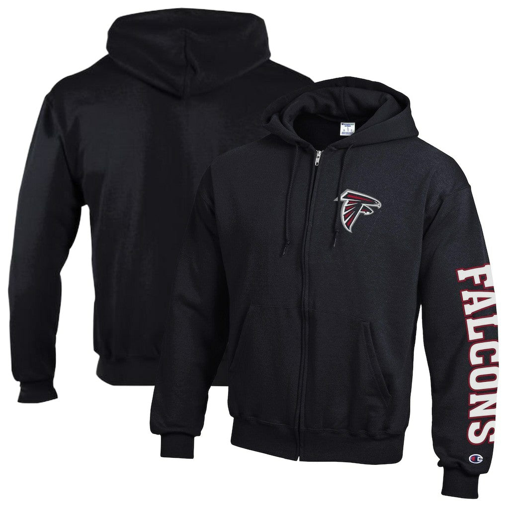 Atlanta Falcons Champion Powerblend Fleece Full-Zip Hoodie - Black discount