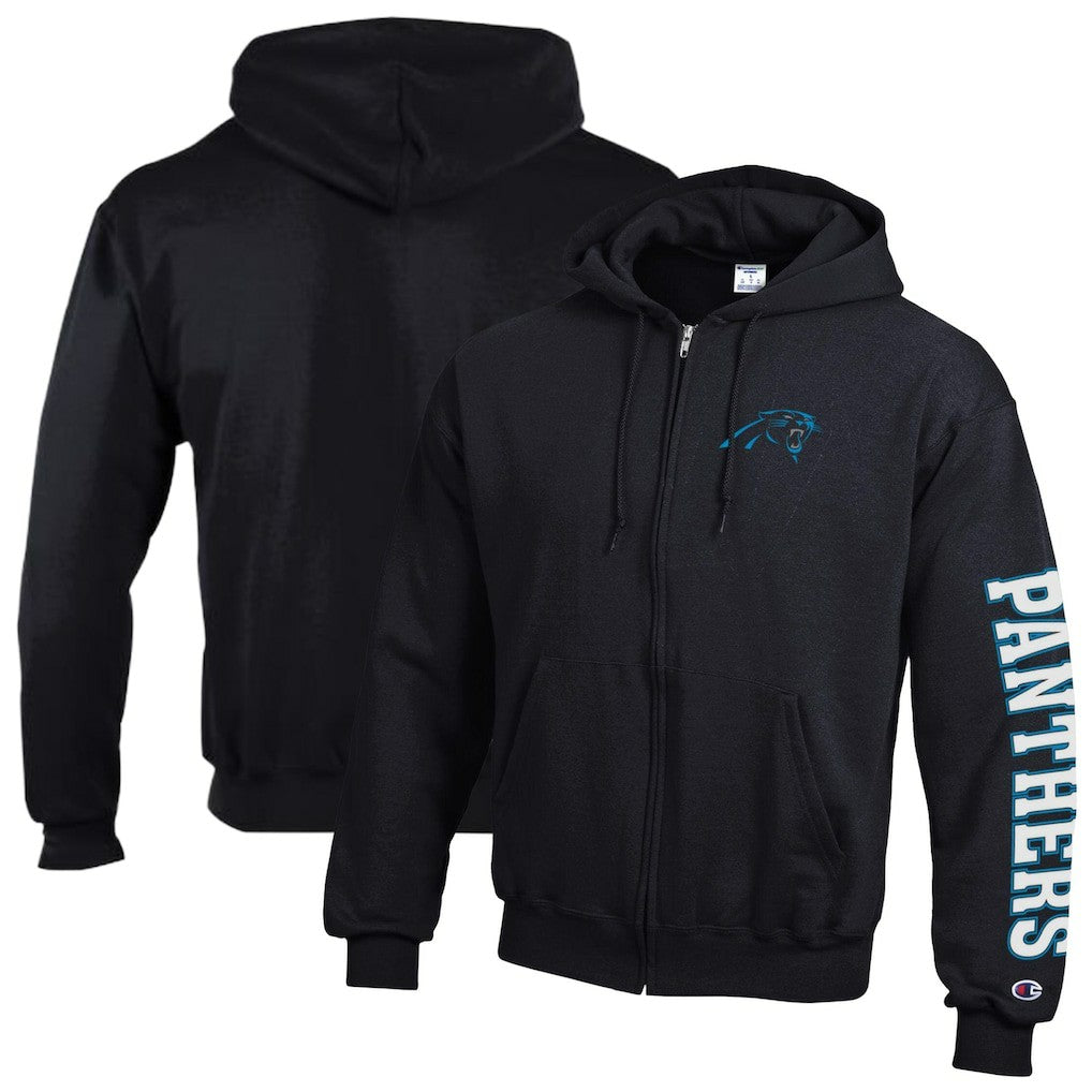 Carolina Panthers Champion Powerblend Fleece Full-Zip Hoodie - Black cheap