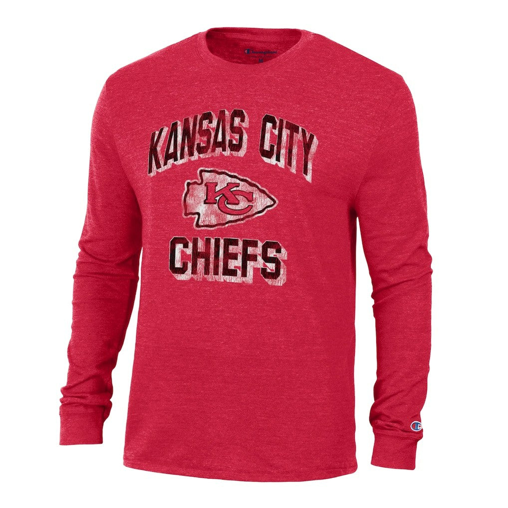 Kansas City Chiefs Champion Ultimate Tri-Blend Long Sleeve T-Shirt - Red discount
