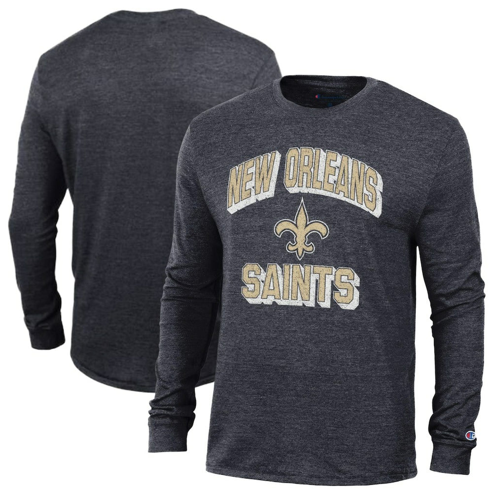 New Orleans Saints Champion Ultimate Tri-Blend Long Sleeve T-Shirt - Heather Black outlet