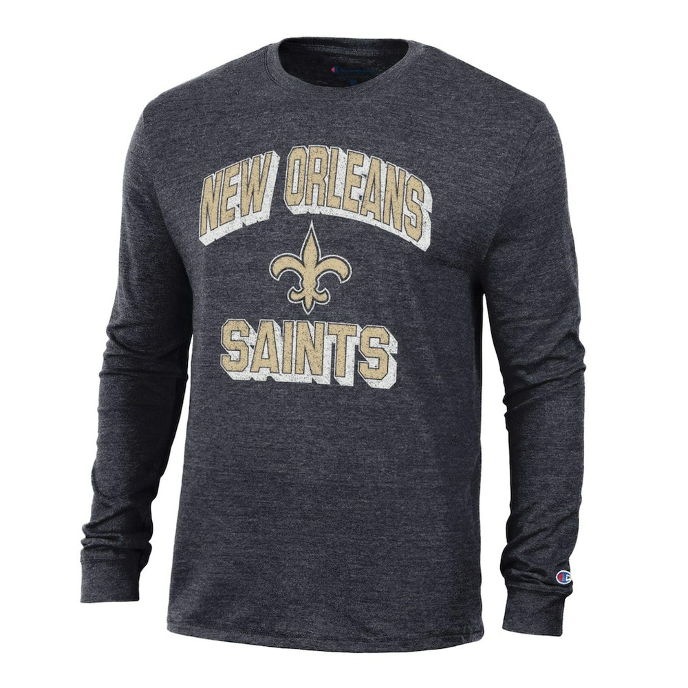 New Orleans Saints Champion Ultimate Tri-Blend Long Sleeve T-Shirt - Heather Black outlet