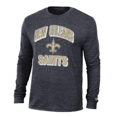 New Orleans Saints Champion Ultimate Tri-Blend Long Sleeve T-Shirt - Heather Black outlet