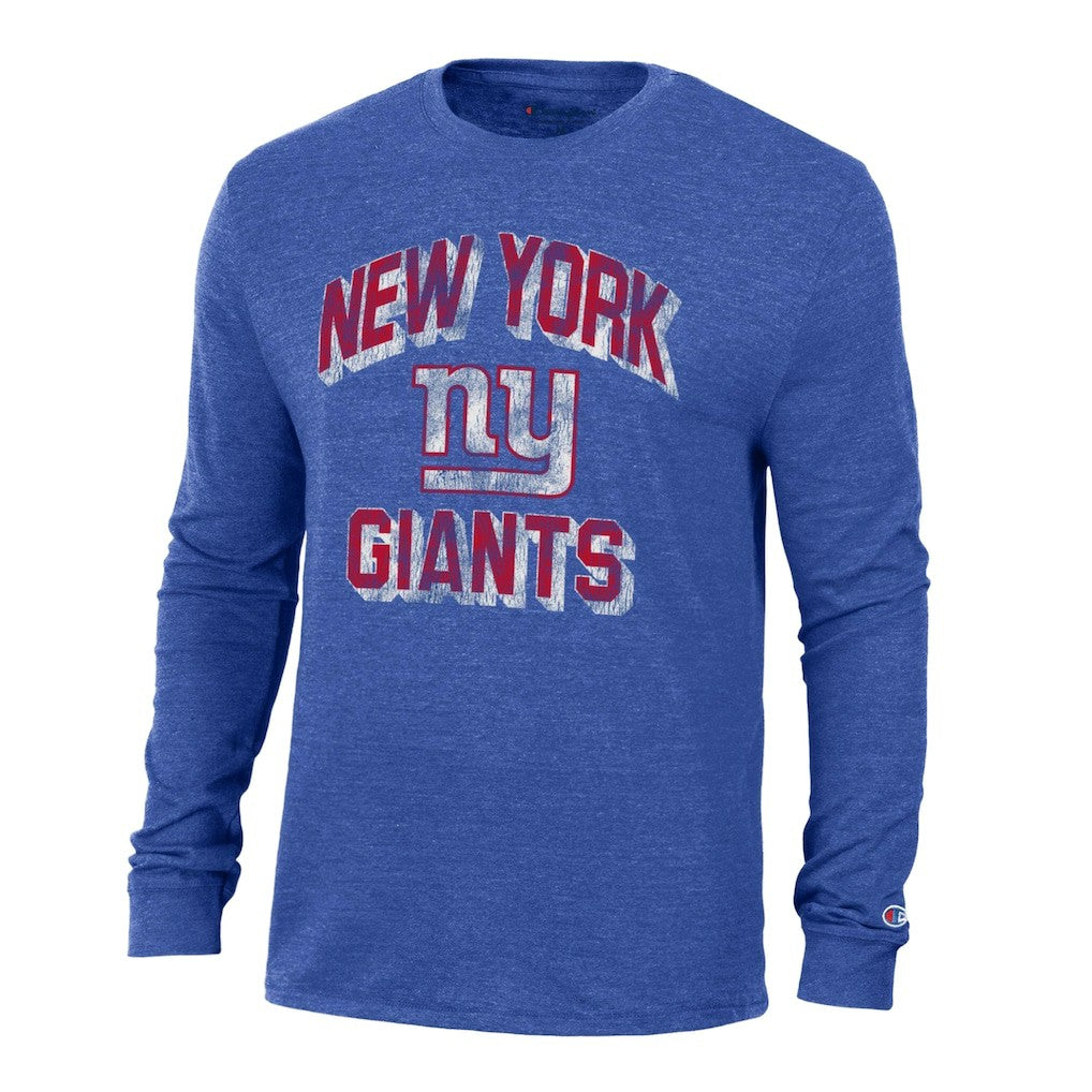 New York Giants Champion Ultimate Tri-Blend Long Sleeve T-Shirt - Heather Royal online