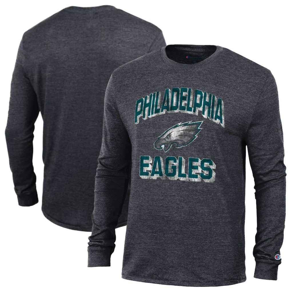 Philadelphia Eagles Champion Ultimate Tri-Blend Long Sleeve T-Shirt - Heather Black online