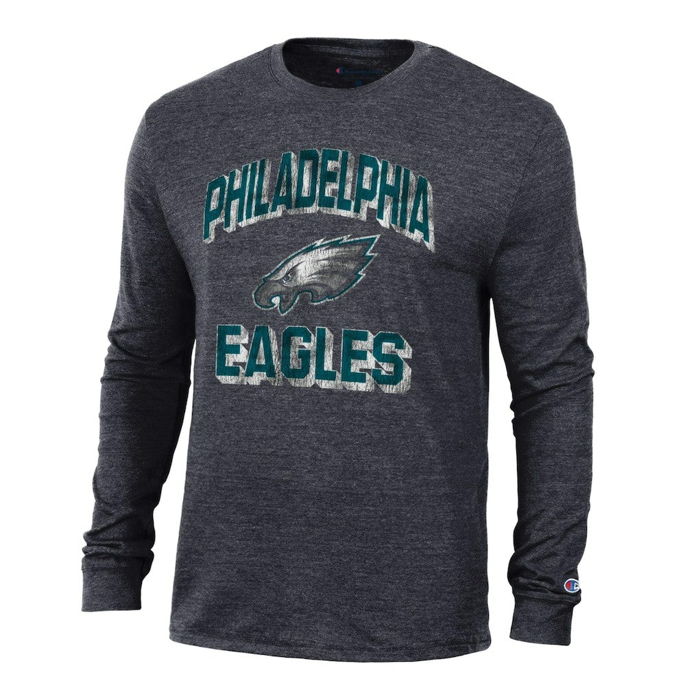 Philadelphia Eagles Champion Ultimate Tri-Blend Long Sleeve T-Shirt - Heather Black online