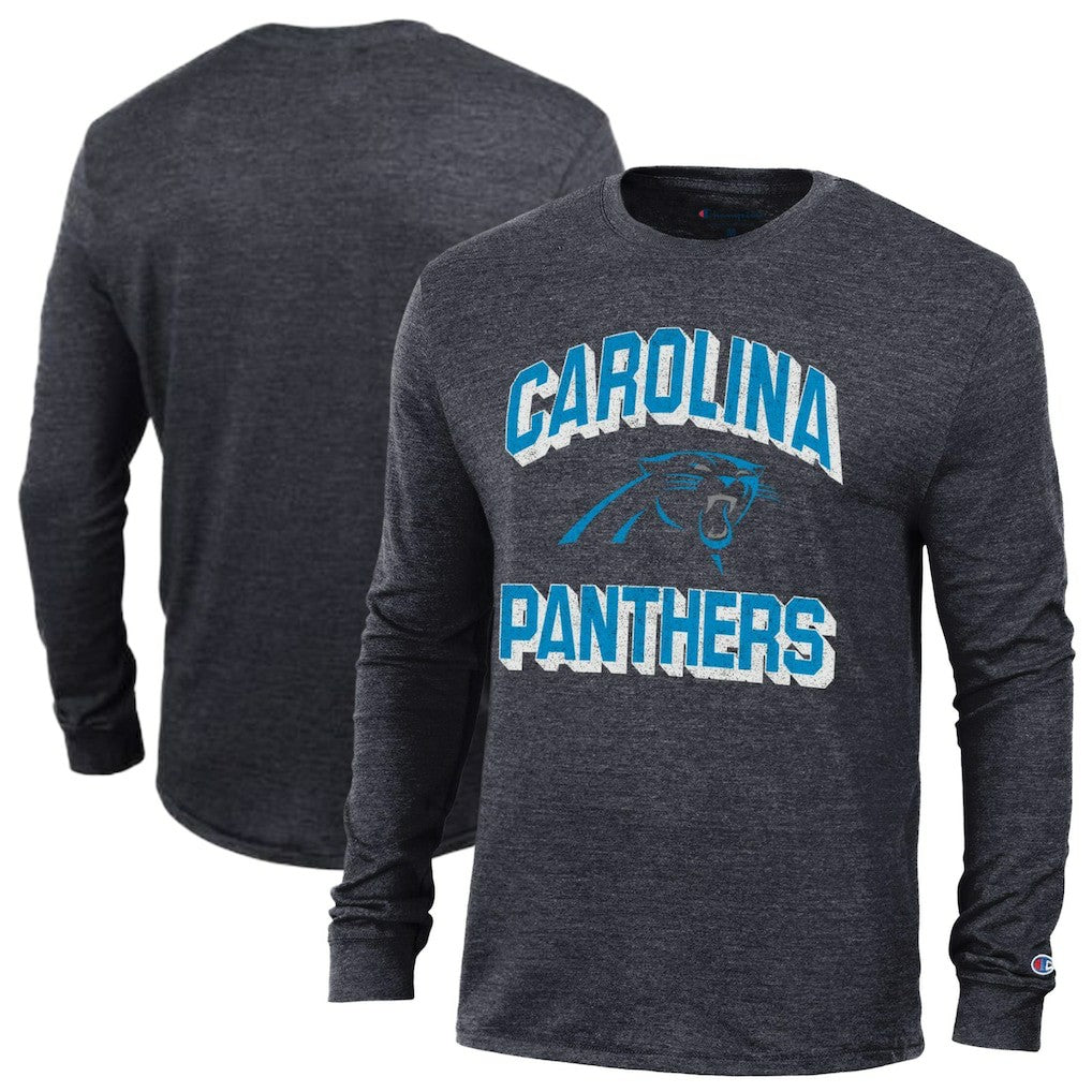 Carolina Panthers Champion Ultimate Tri-Blend Long Sleeve T-Shirt - Heather Black cheap