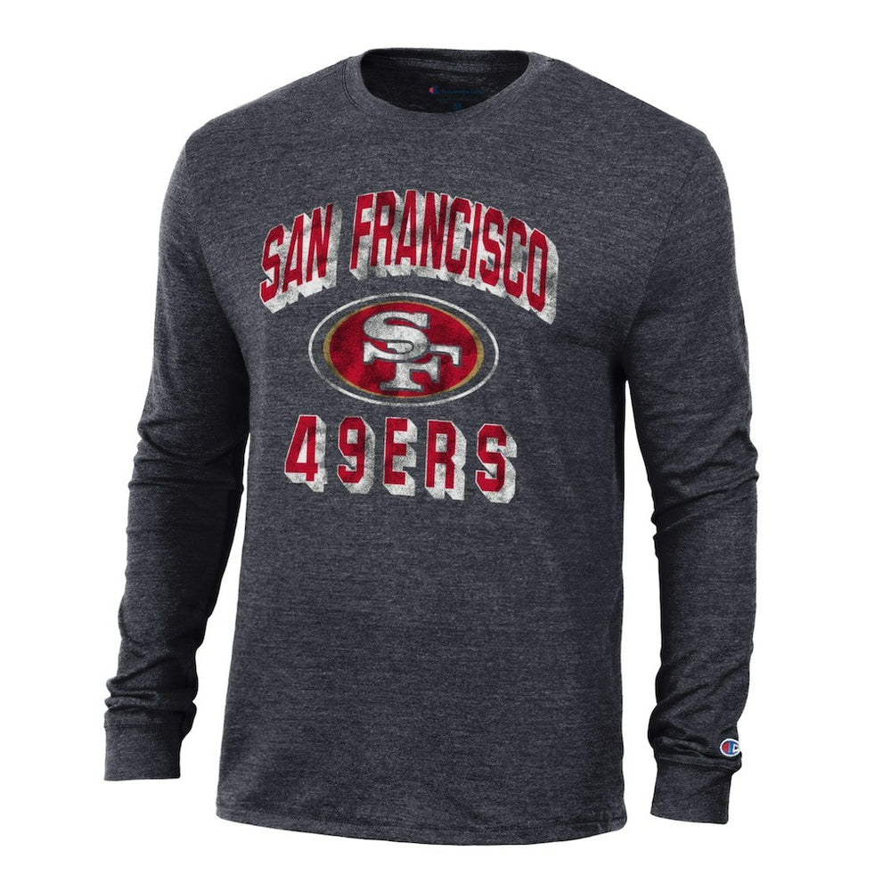 San Francisco 49ers Champion Ultimate Tri-Blend Long Sleeve T-Shirt - Heather Black discount
