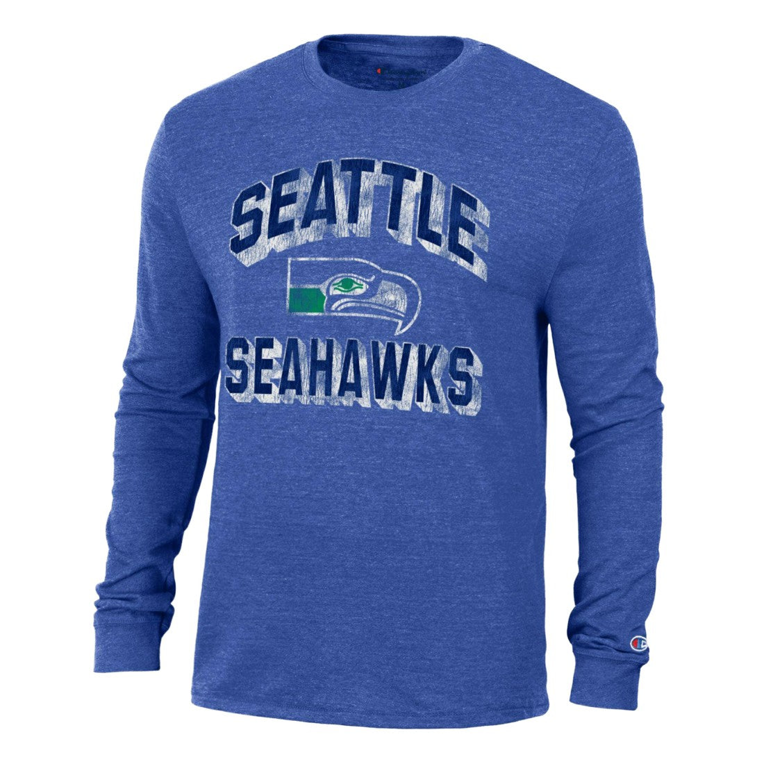 Seattle Seahawks Champion Ultimate Tri-Blend Long Sleeve T-Shirt - Heather Royal cheap