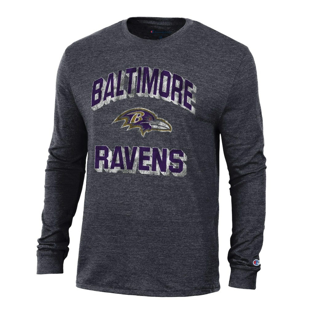 Baltimore Ravens Champion Ultimate Tri-Blend Long Sleeve T-Shirt - Black discount