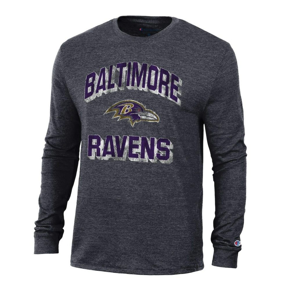 Baltimore Ravens Champion Ultimate Tri-Blend Long Sleeve T-Shirt - Black discount
