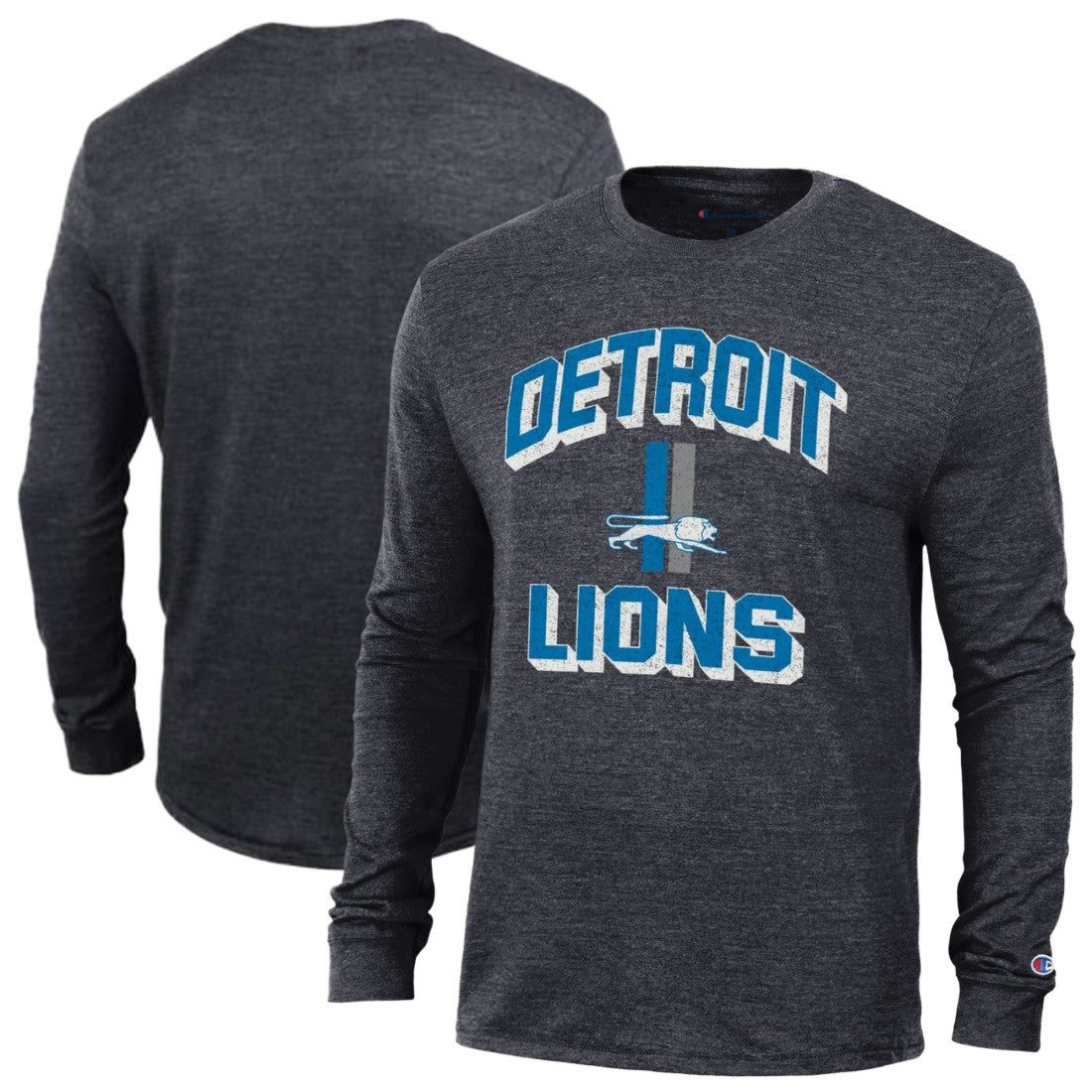 Detroit Lions Champion Ultimate Tri-Blend Long Sleeve T-Shirt - Heather Charcoal for sale