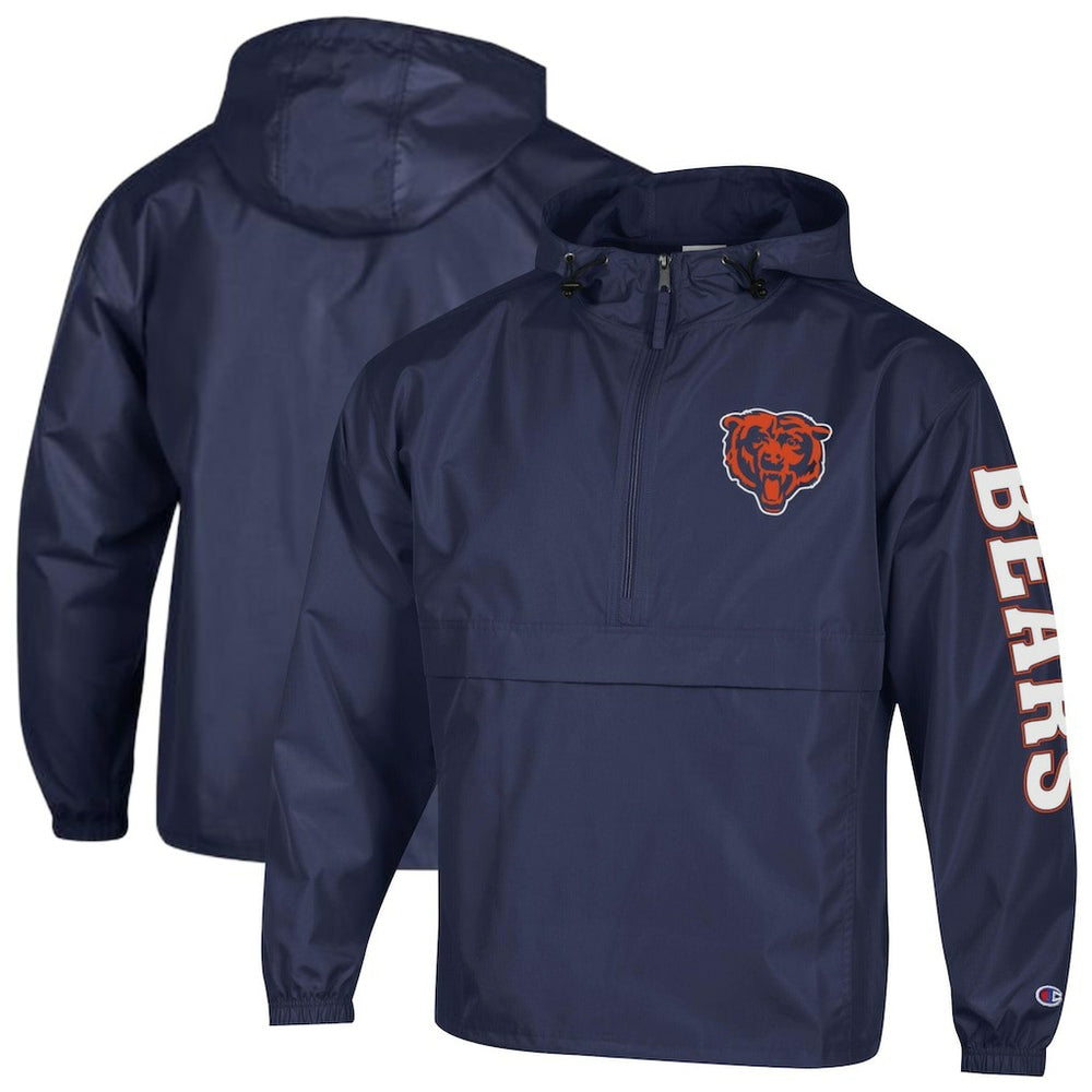 Chicago Bears Champion Packable Windbreaker Half-Zip Jacket - Navy sale