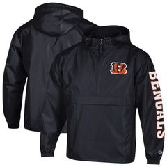 Cincinnati Bengals Champion Packable Windbreaker Half-Zip Jacket - Black sale