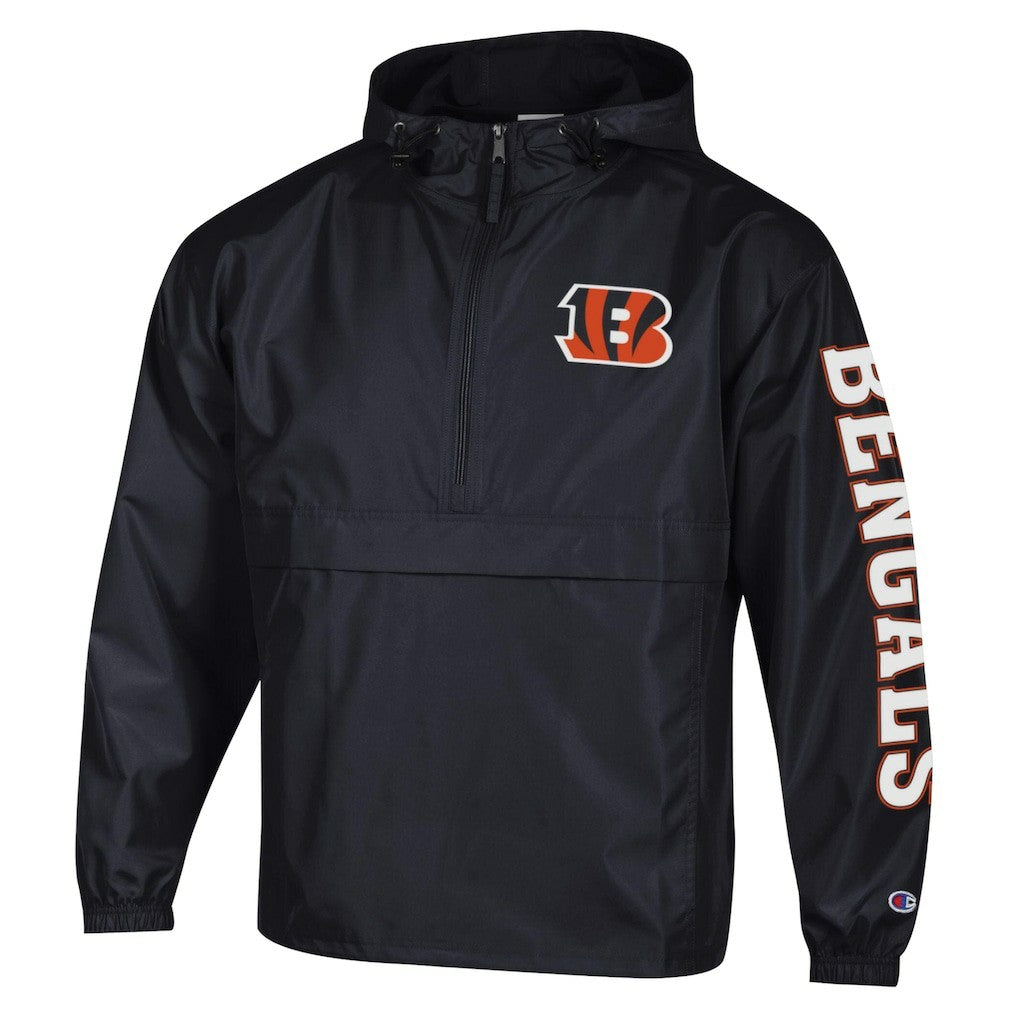 Cincinnati Bengals Champion Packable Windbreaker Half-Zip Jacket - Black sale