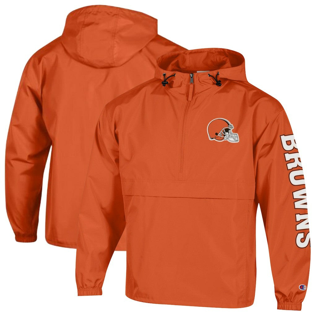 Cleveland Browns Champion Packable Windbreaker Half-Zip Jacket - Orange discount