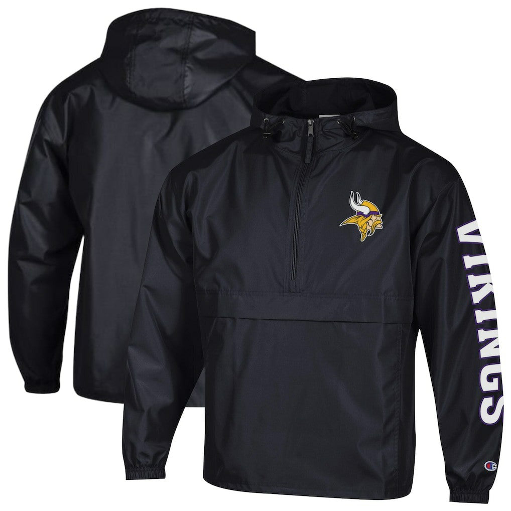 Minnesota Vikings Champion Packable Windbreaker Half-Zip Jacket - Black sale
