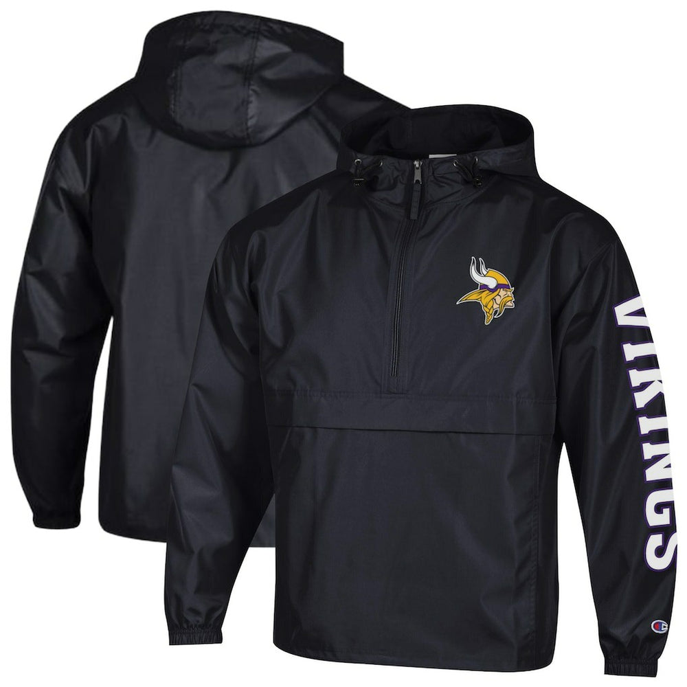 Minnesota Vikings Champion Packable Windbreaker Half-Zip Jacket - Black sale