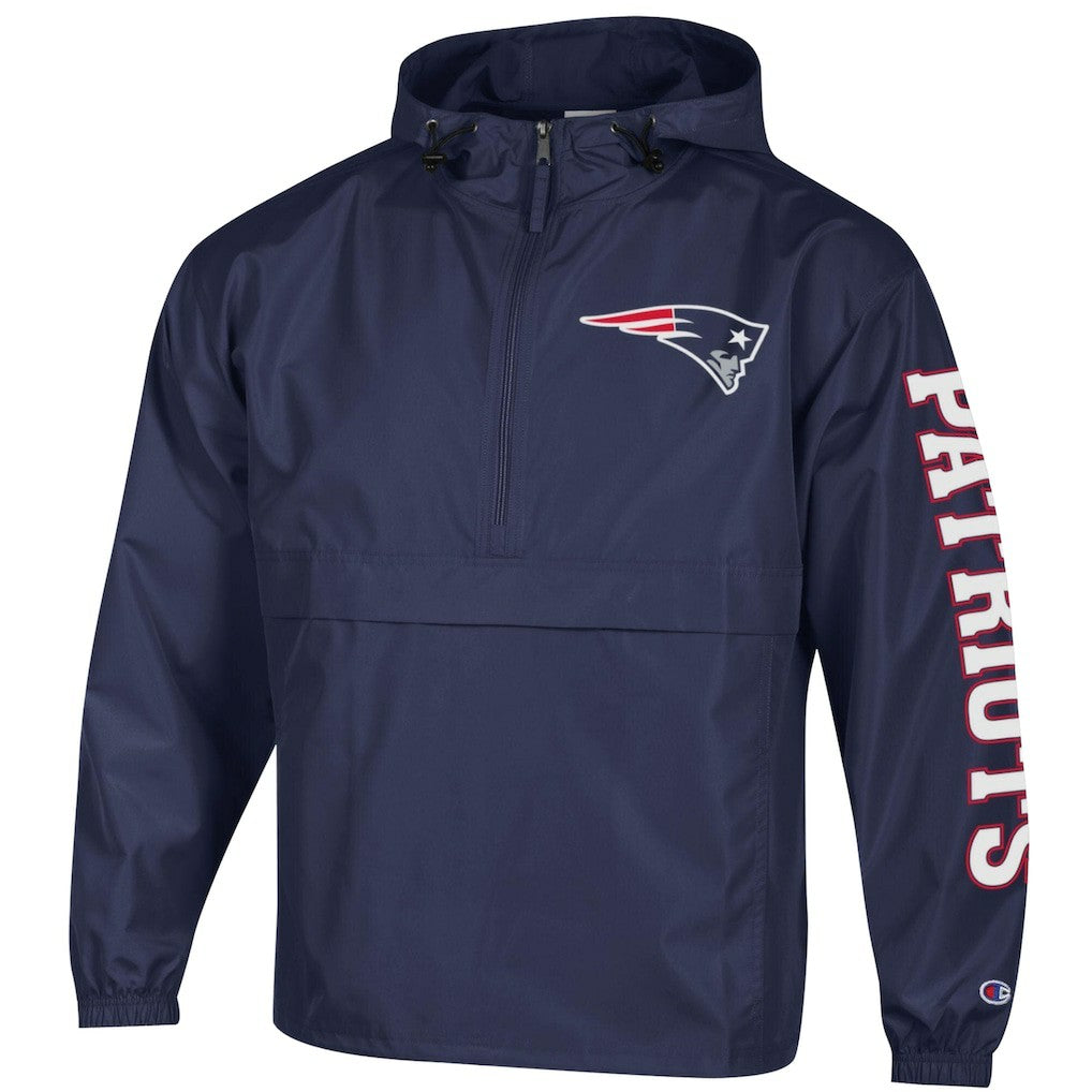 New England Patriots Champion Packable Windbreaker Half-Zip Jacket - Navy outlet