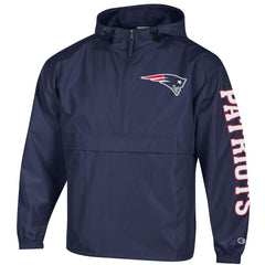 New England Patriots Champion Packable Windbreaker Half-Zip Jacket - Navy outlet