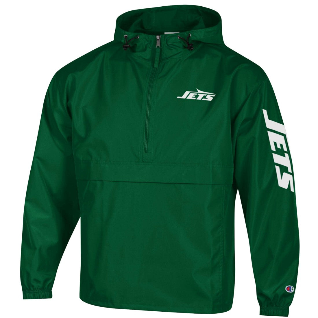 New York Jets Champion Packable Windbreaker Half-Zip Jacket - Green discount