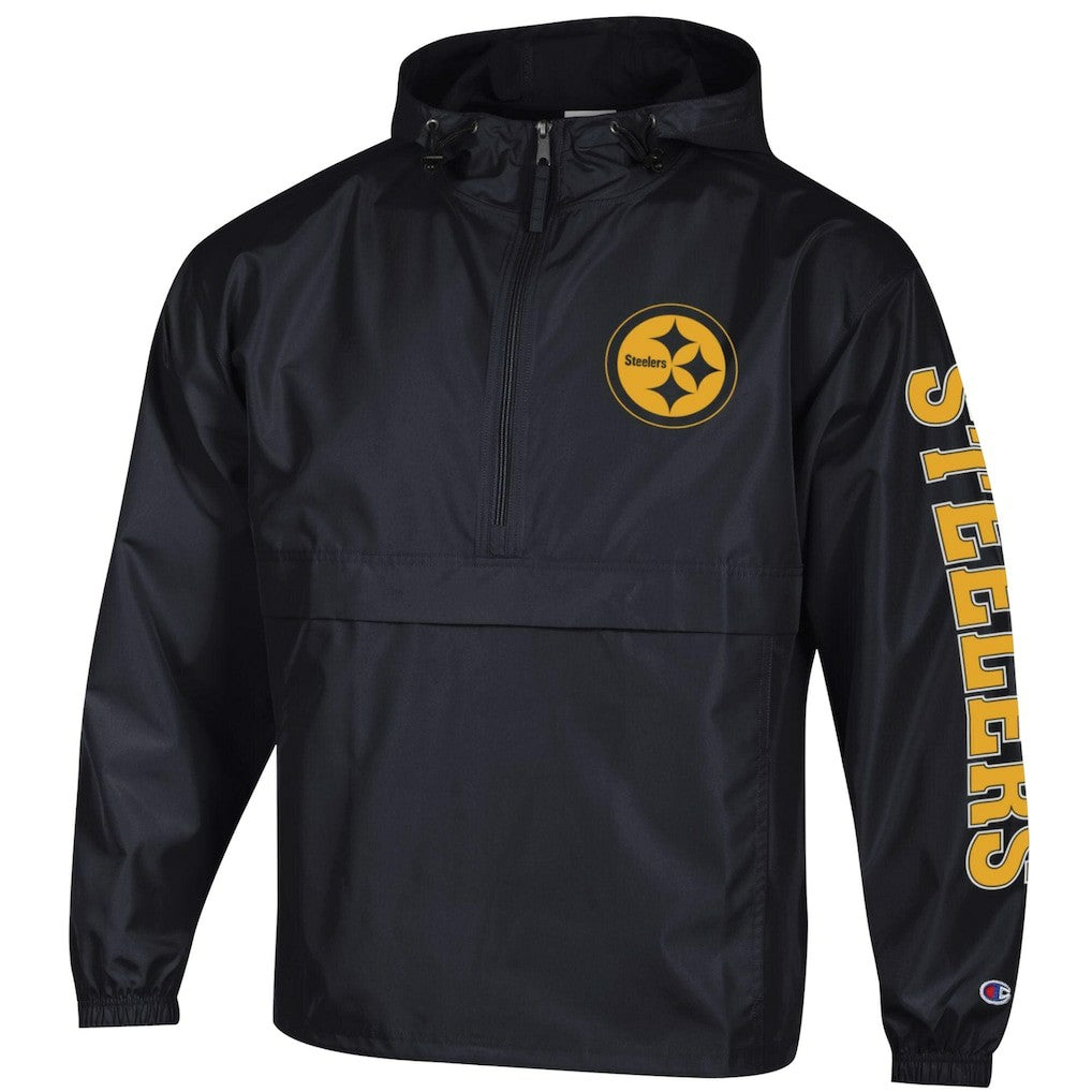 Pittsburgh Steelers Champion Packable Windbreaker Half-Zip Jacket - Black for sale