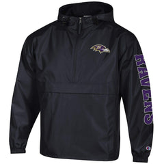 Baltimore Ravens Champion Packable Windbreaker Half-Zip Jacket - Black cheap