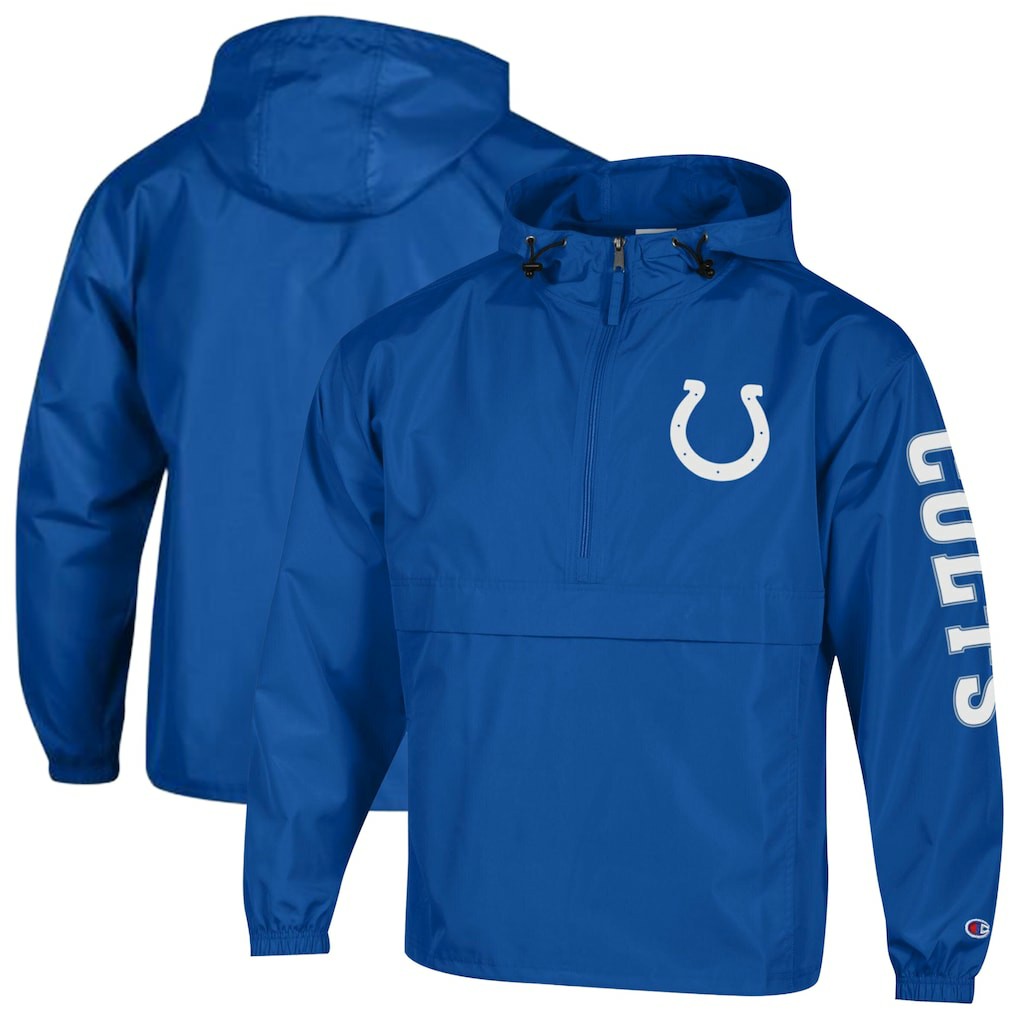 Indianapolis Colts Champion Packable Windbreaker Half-Zip Jacket - Royal online