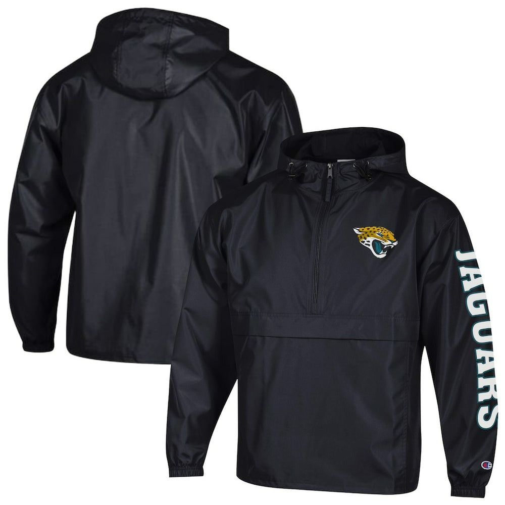 Jacksonville Jaguars Champion Packable Windbreaker Half-Zip Jacket - Black discount