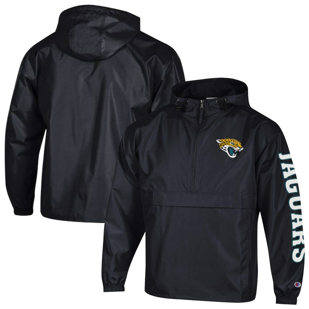 Jacksonville Jaguars Champion Packable Windbreaker Half-Zip Jacket - Black discount