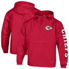 Kansas City Chiefs Champion Packable Windbreaker Half-Zip Jacket - Red for sale