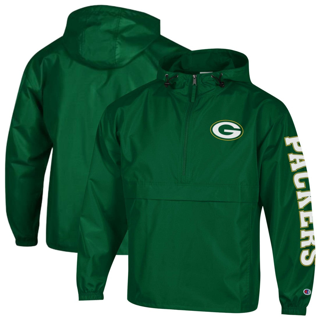 Green Bay Packers Champion Packable Windbreaker Half-Zip Jacket - Green outlet