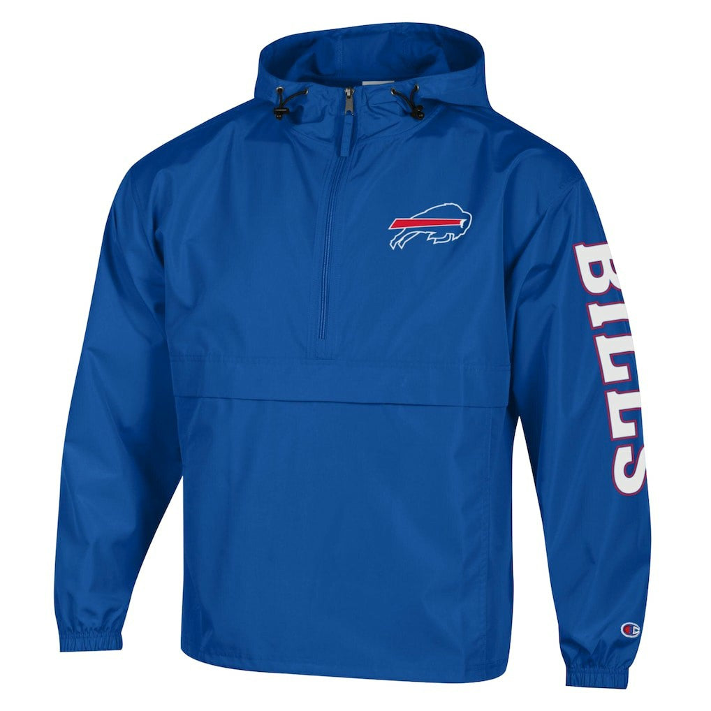 Buffalo Bills Champion Packable Windbreaker Half-Zip Jacket - Royal discount