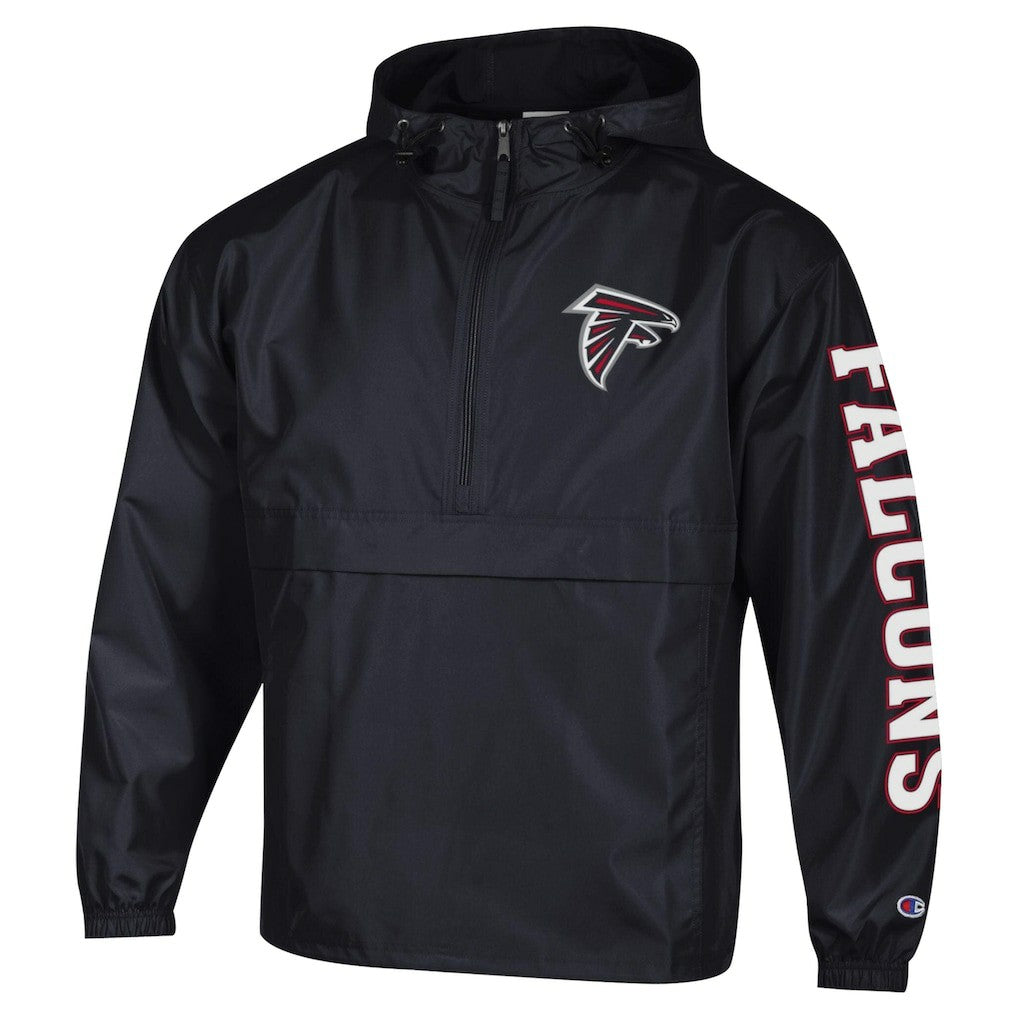 Atlanta Falcons Champion Packable Windbreaker Half-Zip Jacket - Black on sale