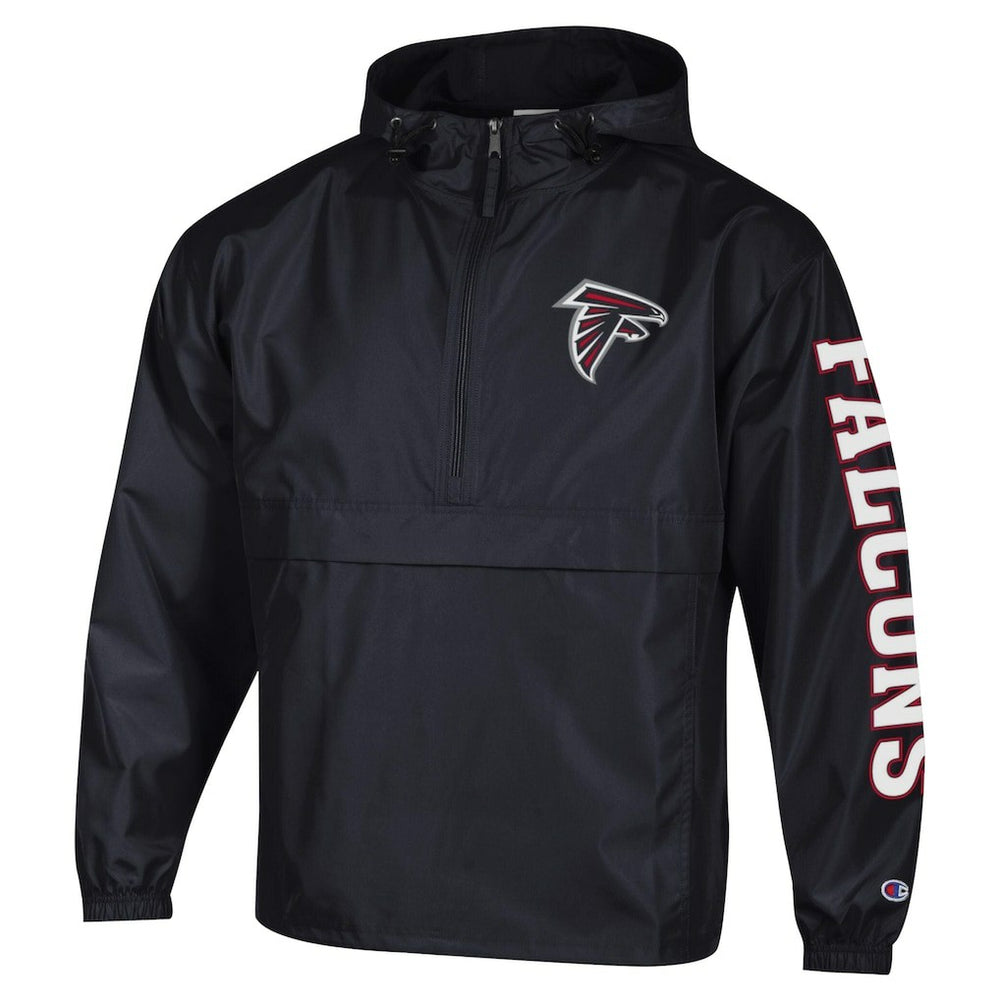 Atlanta Falcons Champion Packable Windbreaker Half-Zip Jacket - Black on sale