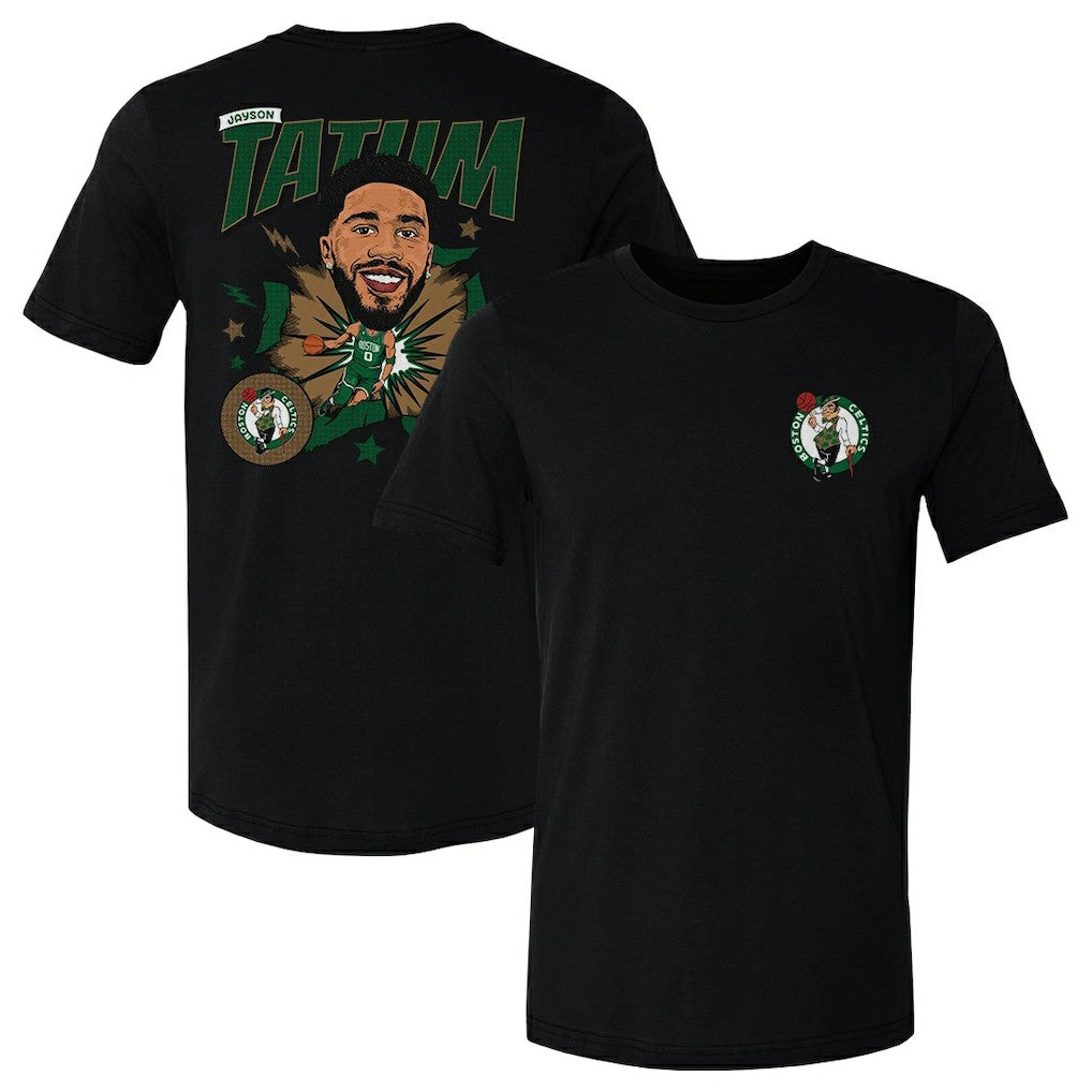 Jayson Tatum Boston Celtics 500 Level Caricature T-Shirt - Black cheap
