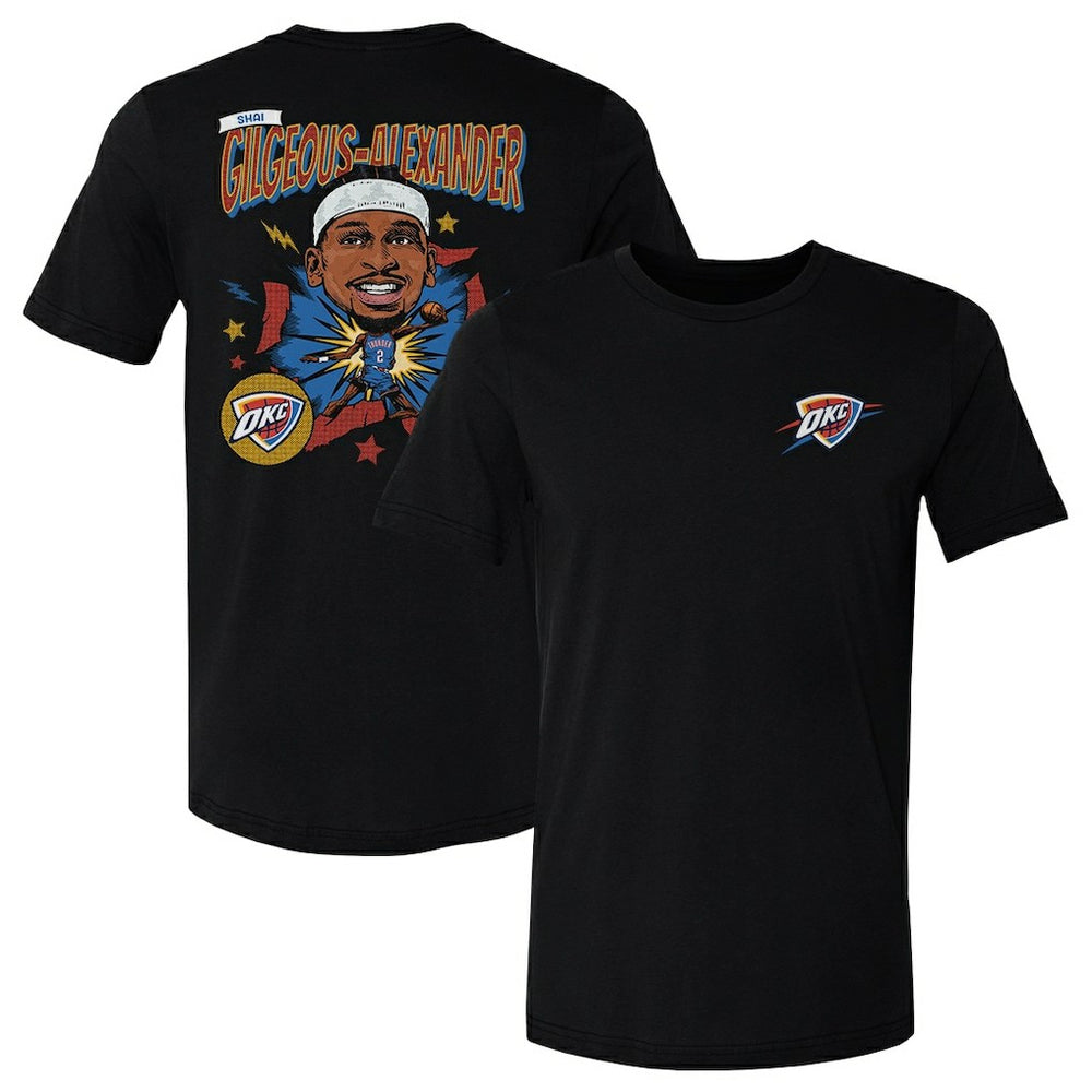 Shai Gilgeous-Alexander Oklahoma City Thunder 500 Level Caricature T-Shirt - Black discount