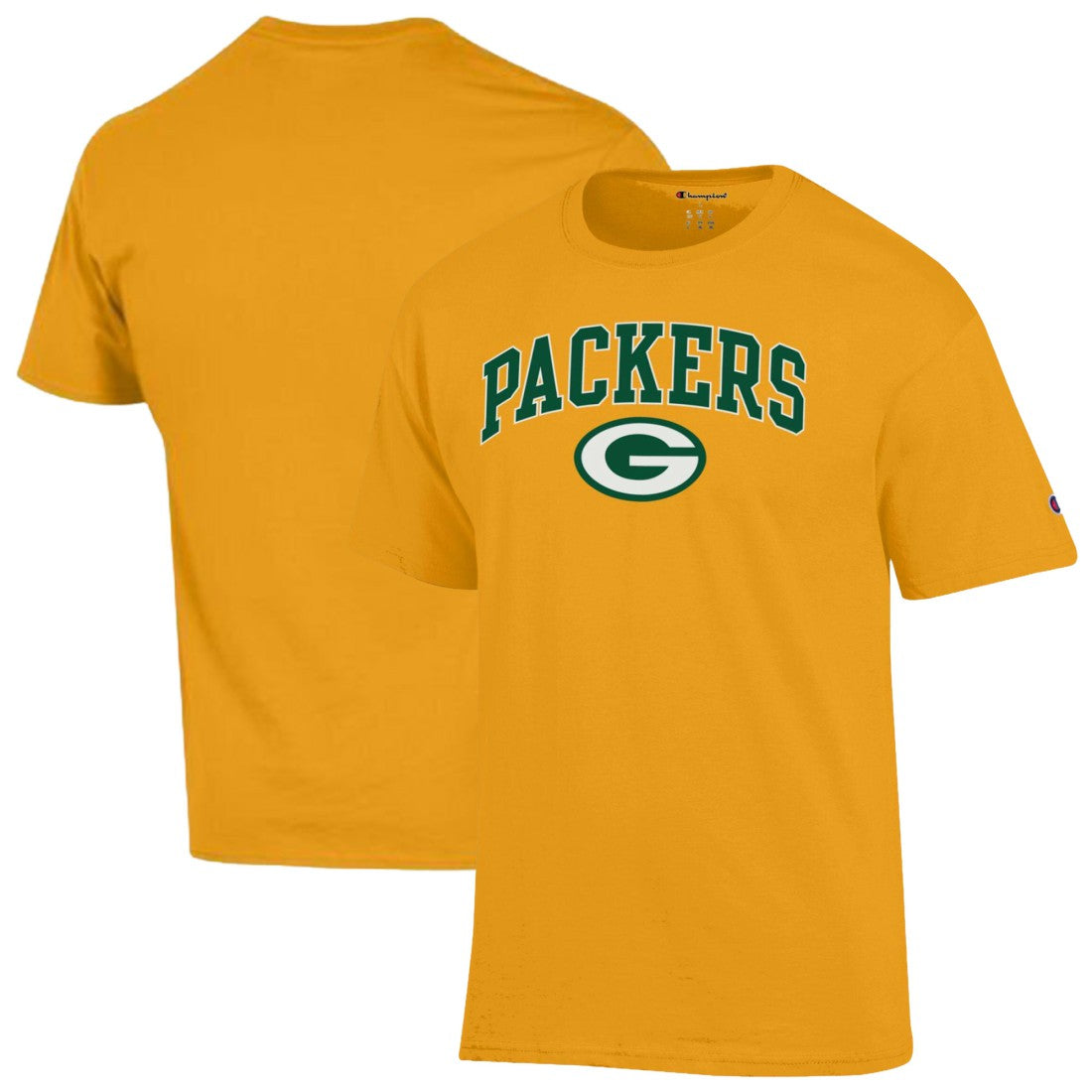 Green Bay Packers Champion Arch Over Logo T-Shirt - Gold outlet