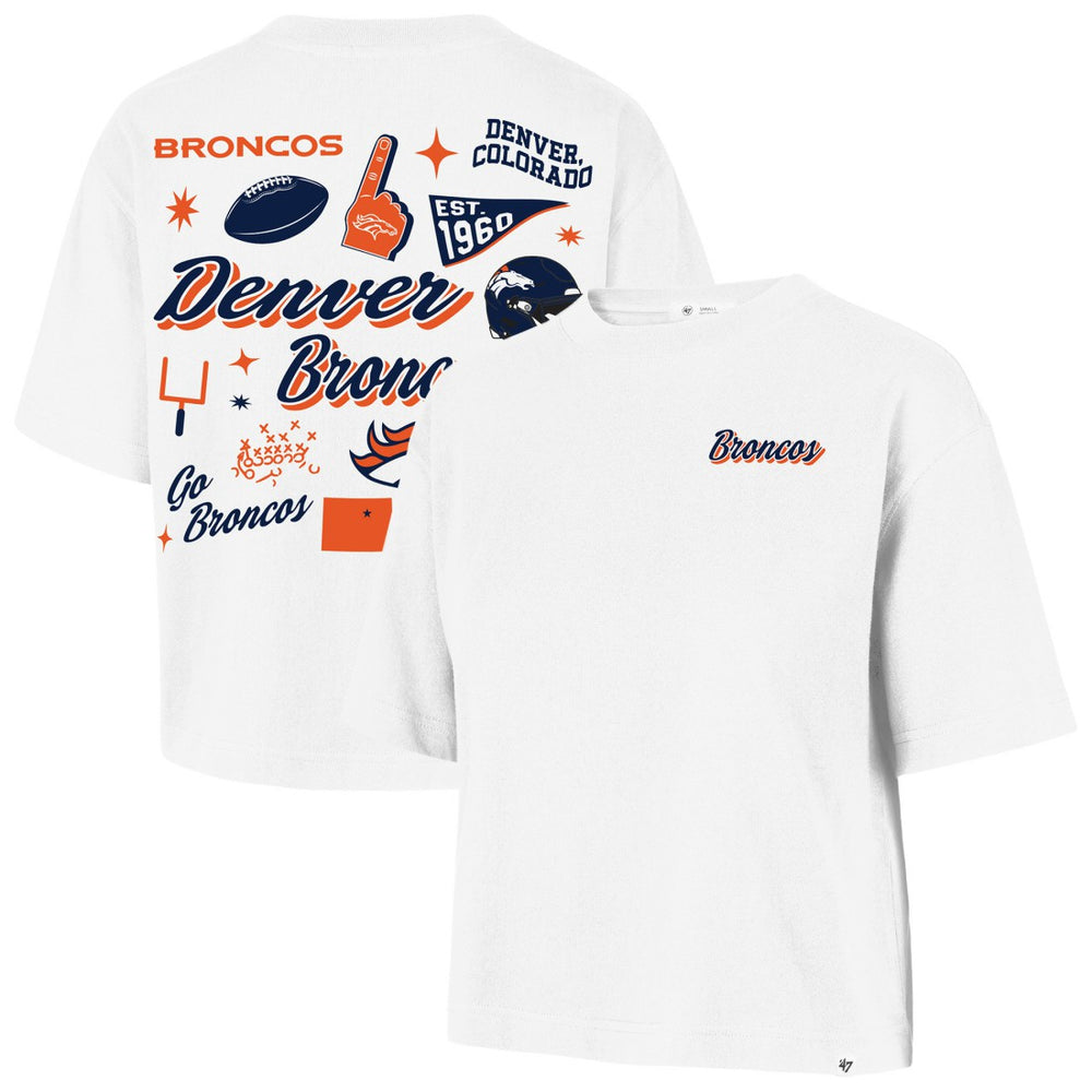 Denver Broncos '47 Women's Collage Script Reed City T-Shirt - White on sale