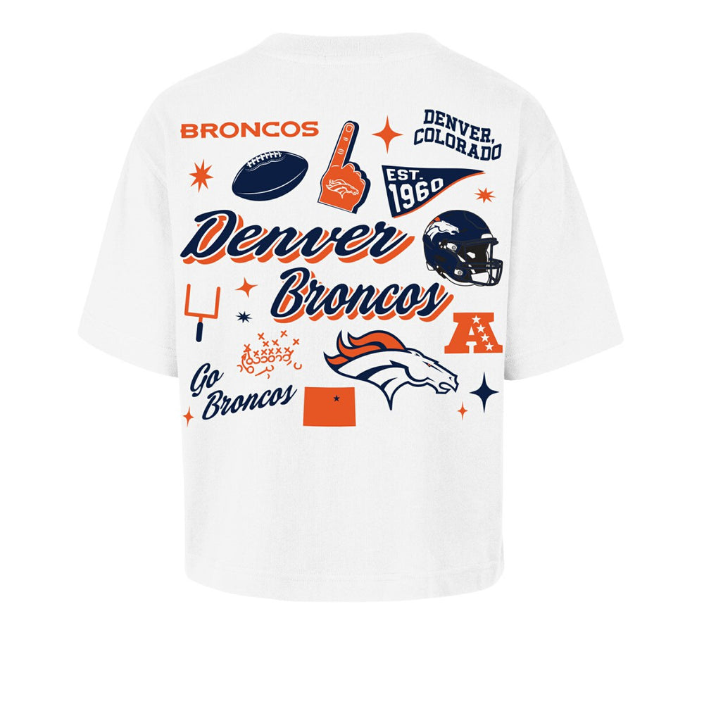 Denver Broncos '47 Women's Collage Script Reed City T-Shirt - White on sale