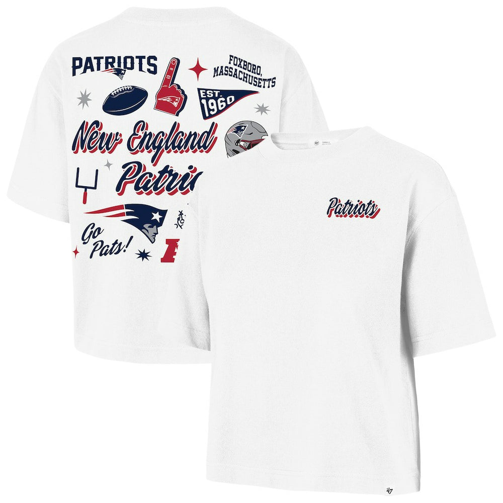 New England Patriots '47 Women's Collage Script Reed City T-Shirt - White on sale