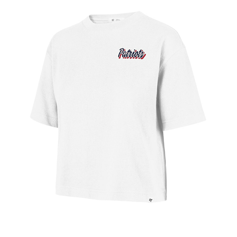New England Patriots '47 Women's Collage Script Reed City T-Shirt - White on sale