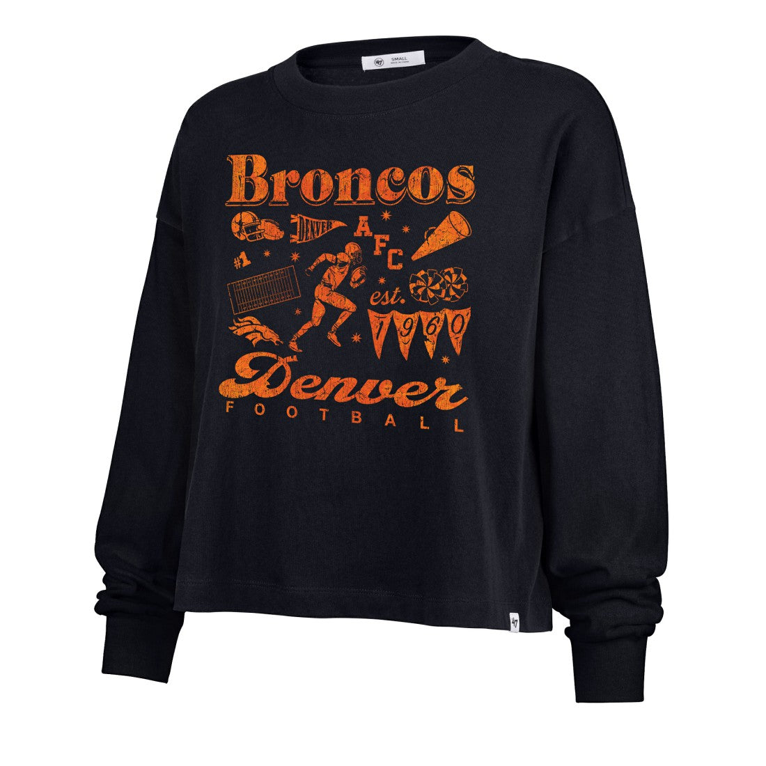 Denver Broncos '47 Women's Team Collage Sydney Long Sleeve T-Shirt - Navy sale