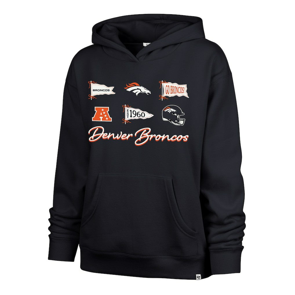 Denver Broncos '47 Women's Bow & Banners Naomi Hoodie - Navy sale