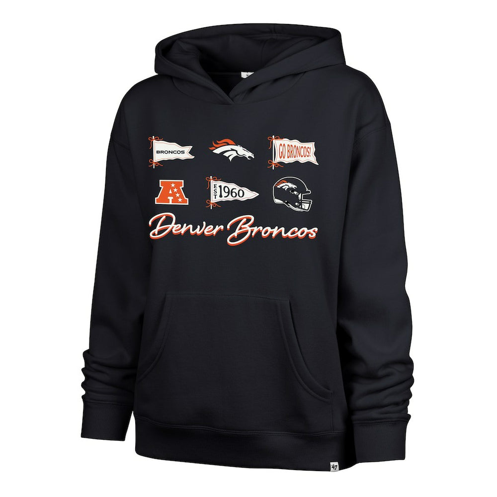 Denver Broncos '47 Women's Bow & Banners Naomi Hoodie - Navy sale