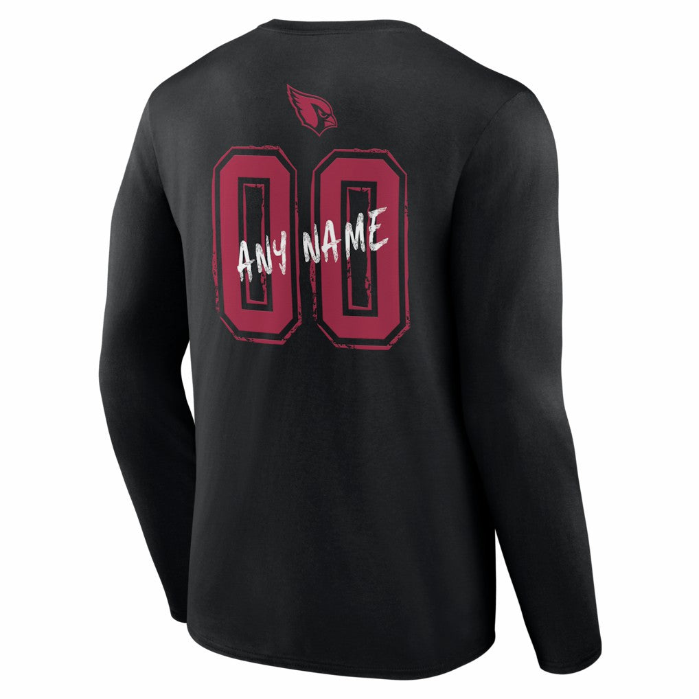 Arizona Cardinals Hustle Personalized Name & Number Long Sleeve T-Shirt - Black online