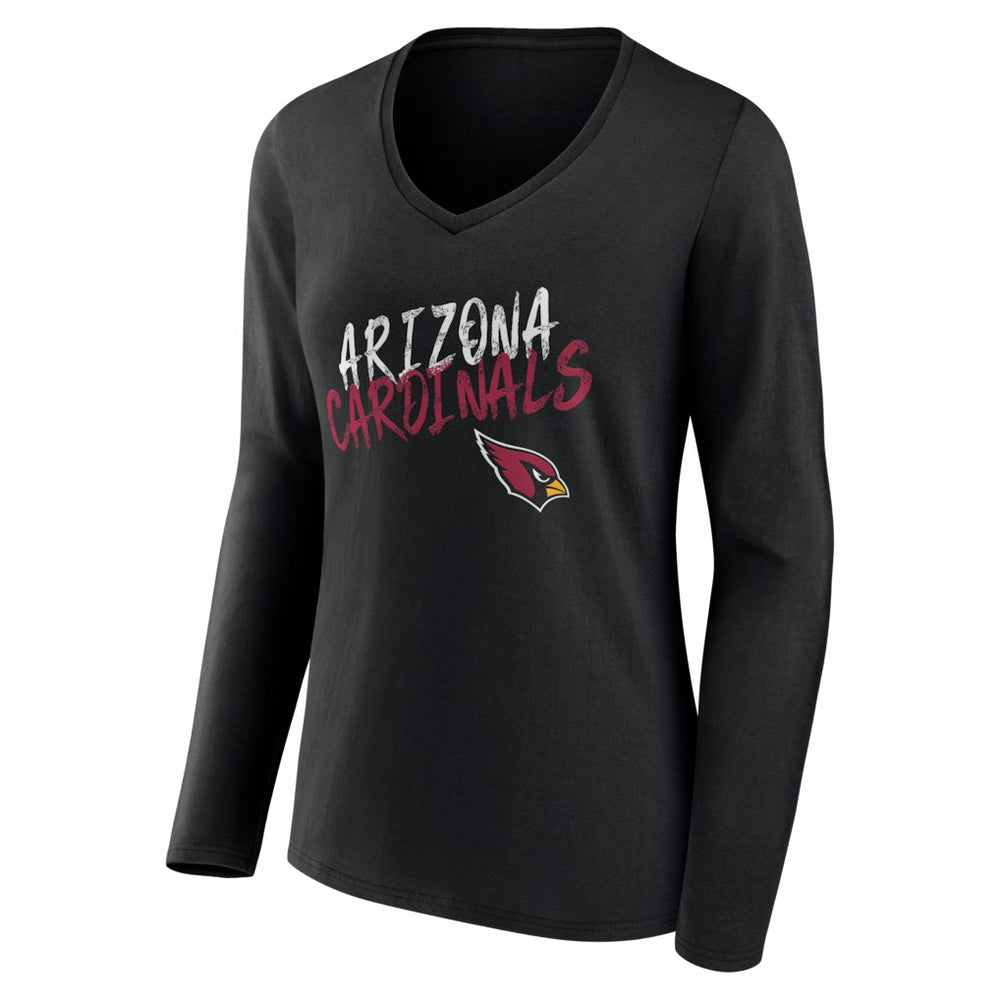 Arizona Cardinals Women's Hustle Personalized Name & Number Long Sleeve V-Neck T-Shirt - Black discount