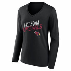 Arizona Cardinals Women's Hustle Personalized Name & Number Long Sleeve V-Neck T-Shirt - Black discount